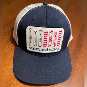 Vineyard Vines snowboards patch trucker hat